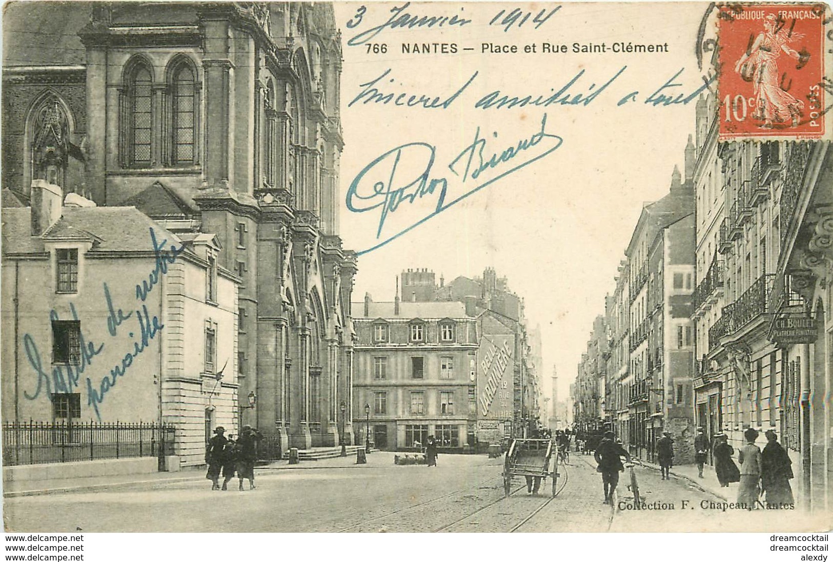 WW 44 NANTES. Eglise De La Paroisse Place Et Rue Saint-Clément 1914 - Nantes