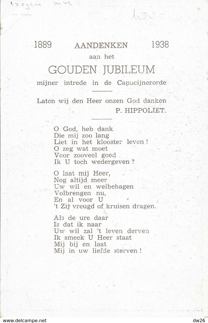 Photo Pour Le Jubilé 1889-1938 De P. Hippoliet, 50 Ans Prêtre (Gouden Jubileum) - Imágenes Religiosas