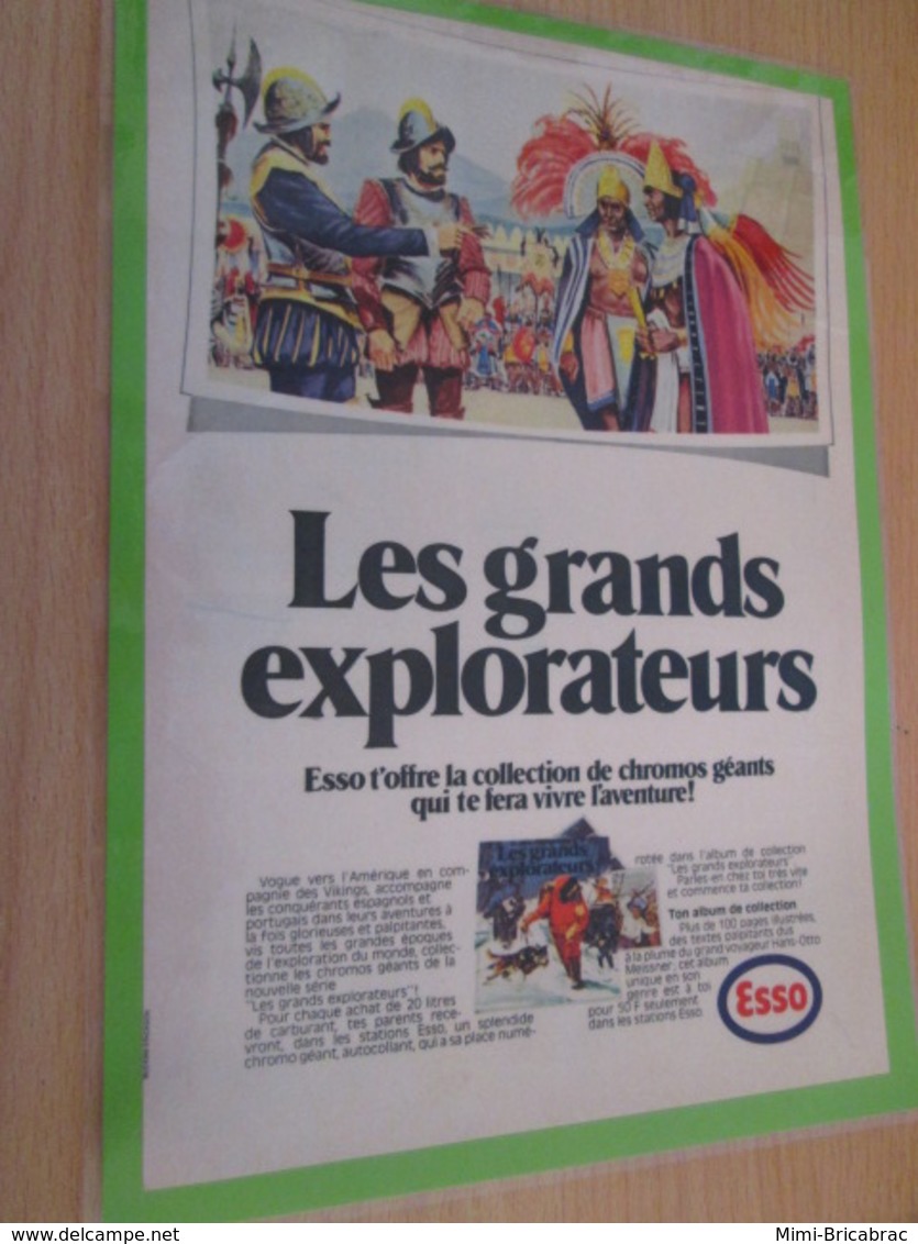 DIV415 : Clipping CADEAUX  PUBLICITAIRES  ESSO AUTOCOLLANTS LES GRANDS EXPLORATEURS - Other & Unclassified