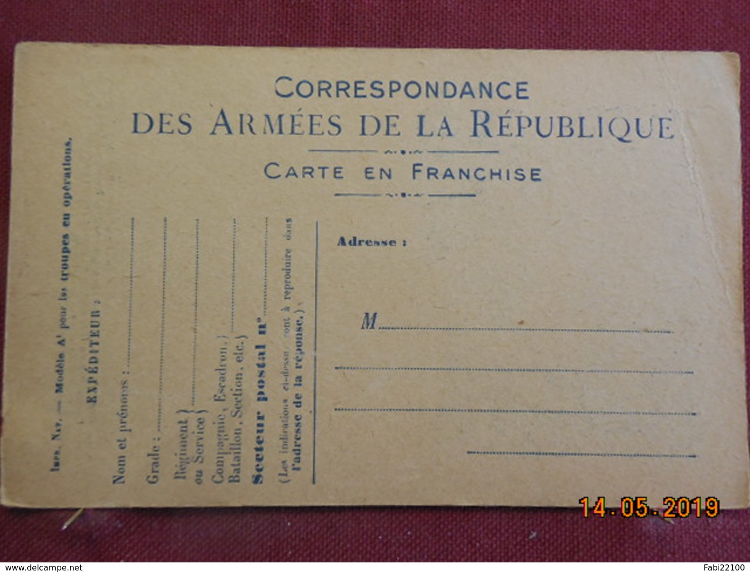 Carte De Correspondance Militaire - Lettres & Documents