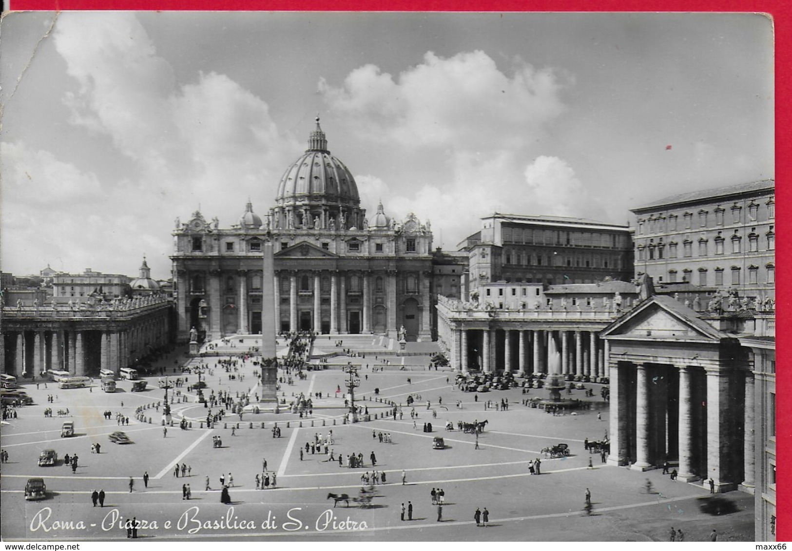 CARTOLINA VG ITALIA - ROMA - Piazza E Basilica Di S. Pietro - 10 X 15 - ANN. 1956 - San Pietro