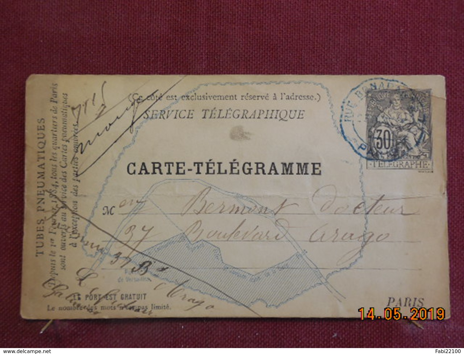 Carte Télégramme De Type Chaplain - Cartes Postales Types Et TSC (avant 1995)