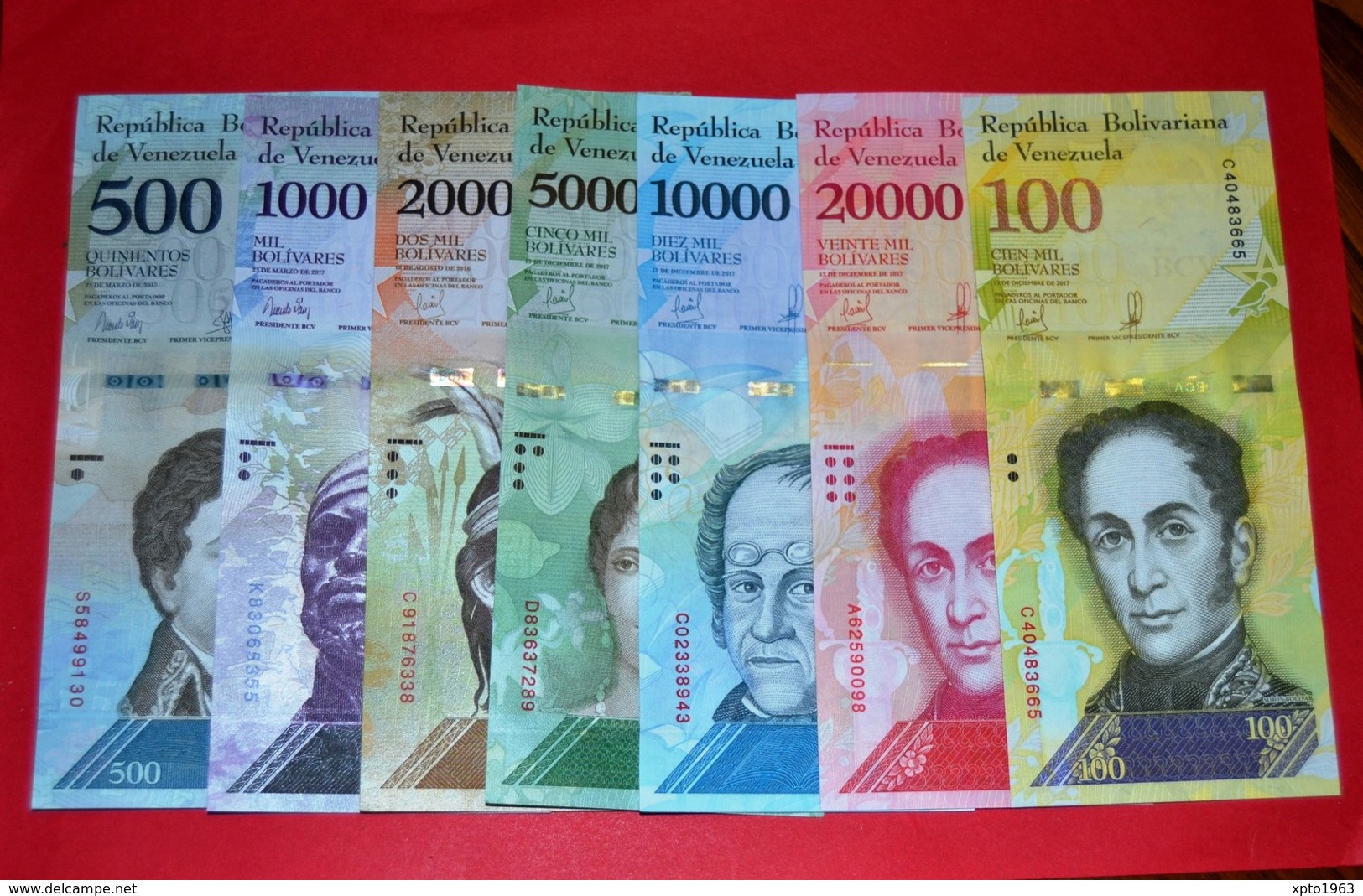 VENEZUELA  2016-2017 SET OF-7 BOLIVARES ( 500 1000 2000 5000 10000 20000 100000 ) - UNC - NEUF - Venezuela