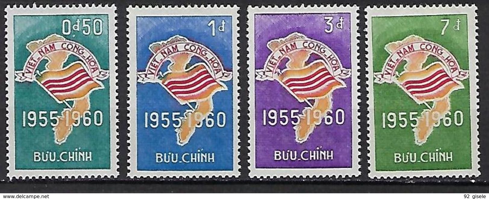 Viet-Sud YT 146 à 149 " Anniversaire République " 1960 Neuf** MNH - Viêt-Nam