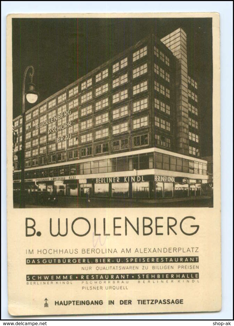 Y12264/ Berlin  B. Wollenberg  Im Hochhaus Berolina AK 1933 - Sonstige & Ohne Zuordnung