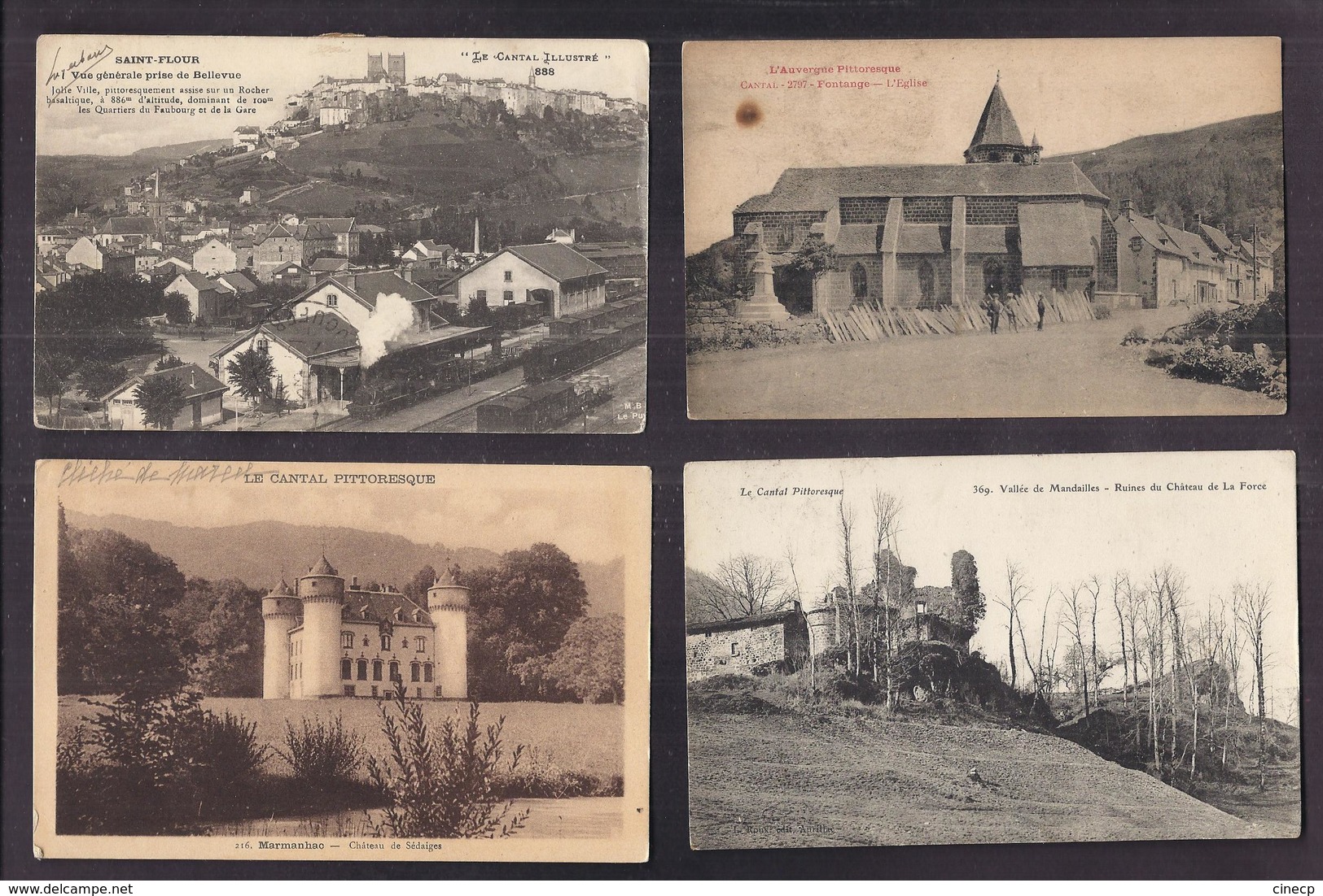 LOT 20 CPA 15 CANTAL - Majorité VILLAGES Dont Vues Générale , Centre , Intérieur , Châteaux , Ski , Type , Paysans - Andere & Zonder Classificatie