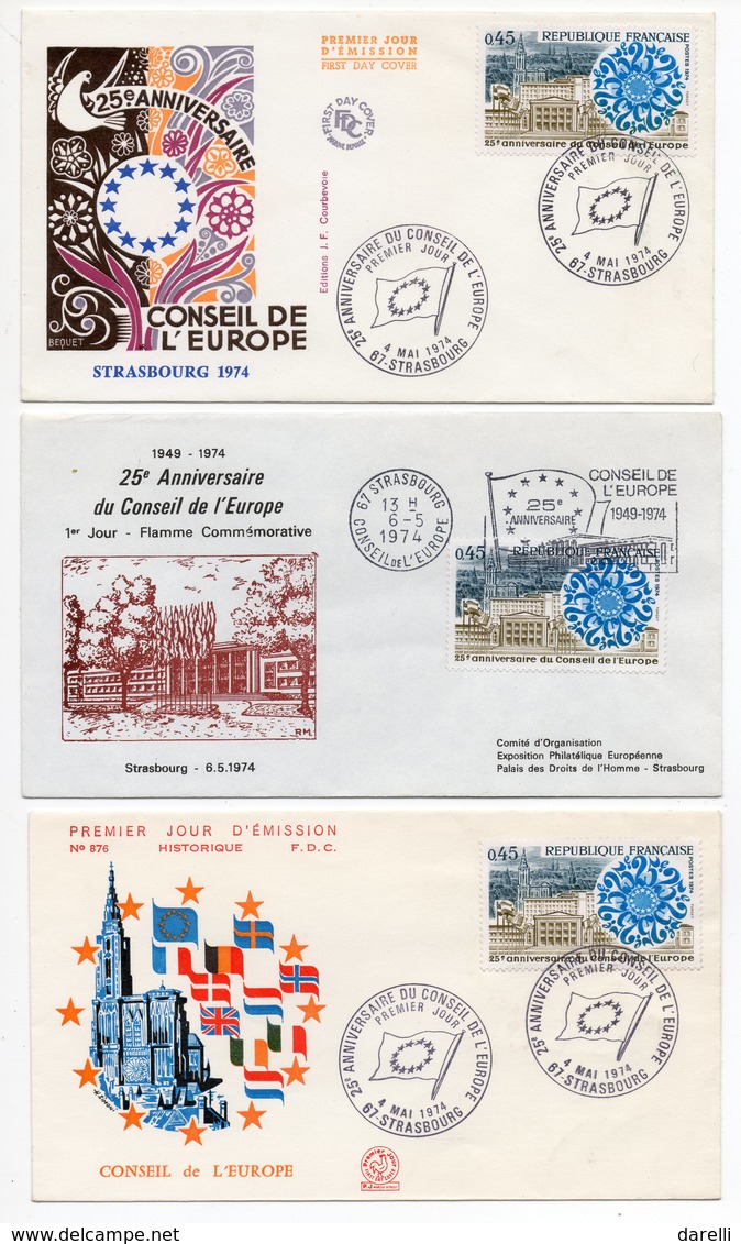 FDC France 1974 - 25ème Anniversaire Du Conseil De L'Europe - YT 1792 - 67 Strasbourg - 1970-1979