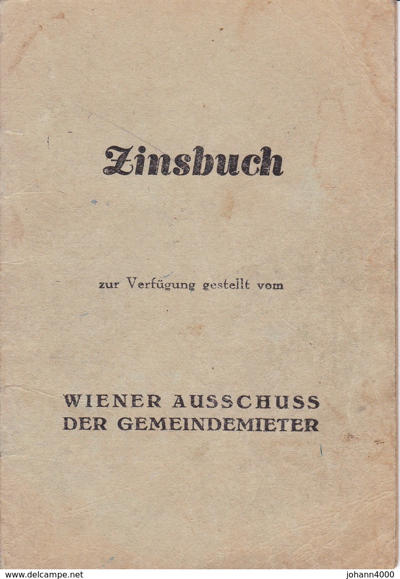 Zinsbuch Ab 1949 - 1952  Wien - Gesetze & Erlasse