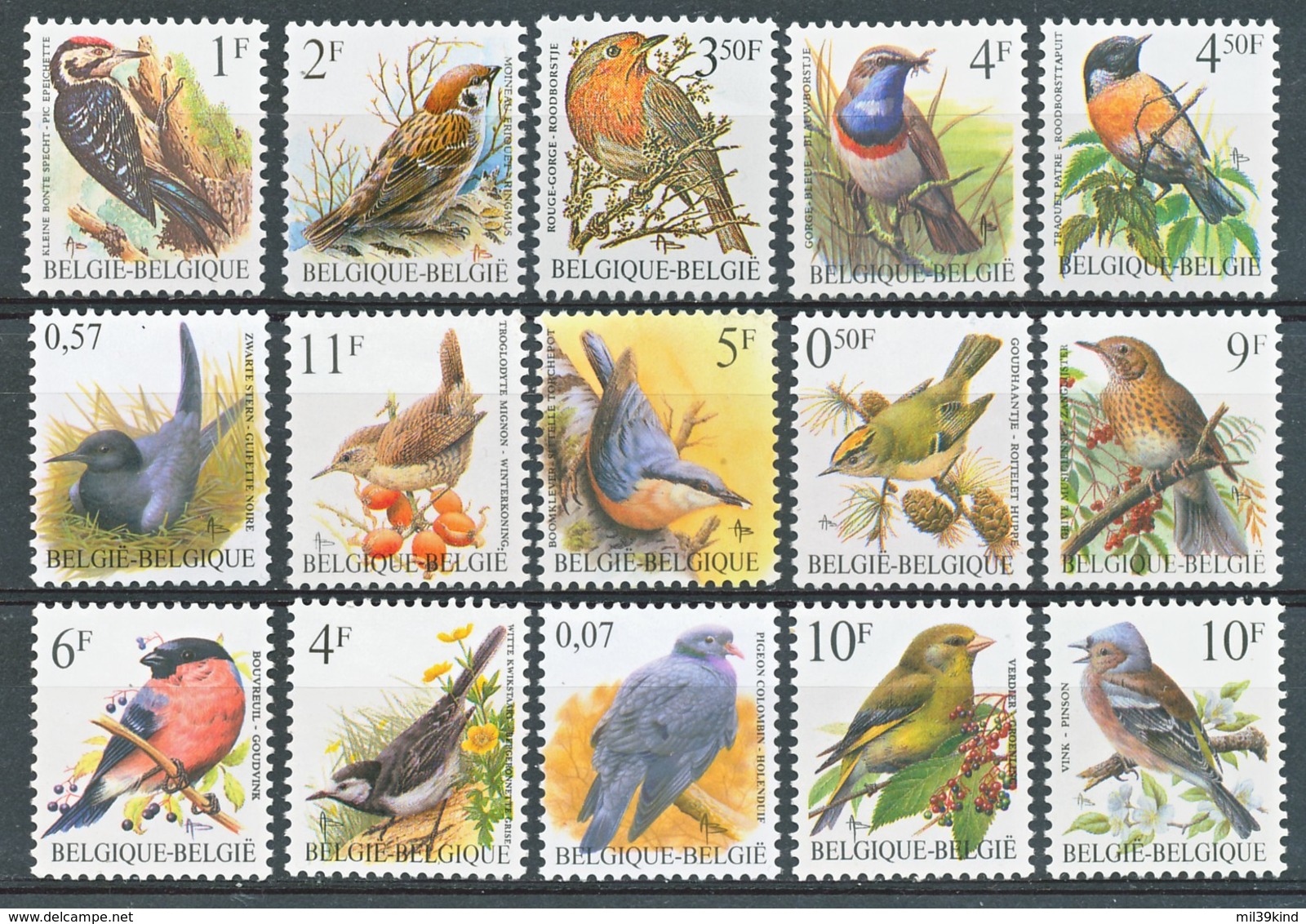 BELGIQUE - 1986 - LOT Oiseaux - Neuf - Neufs