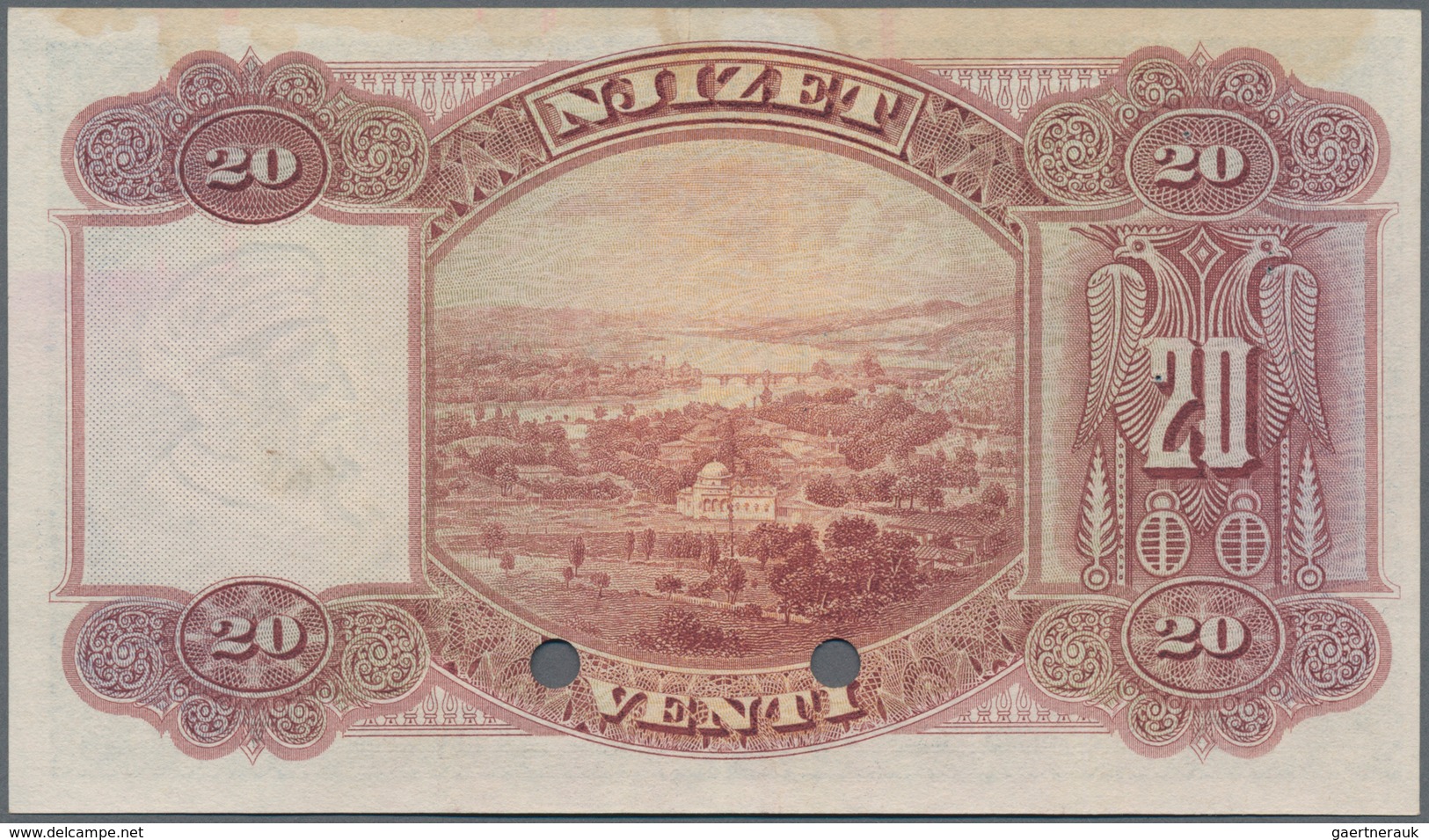 Albania / Albanien: Banca Nazionale D'Albania 20 Franka Ari ND(1926) SPECIMEN, P.3s, Almost Perfect - Albanie