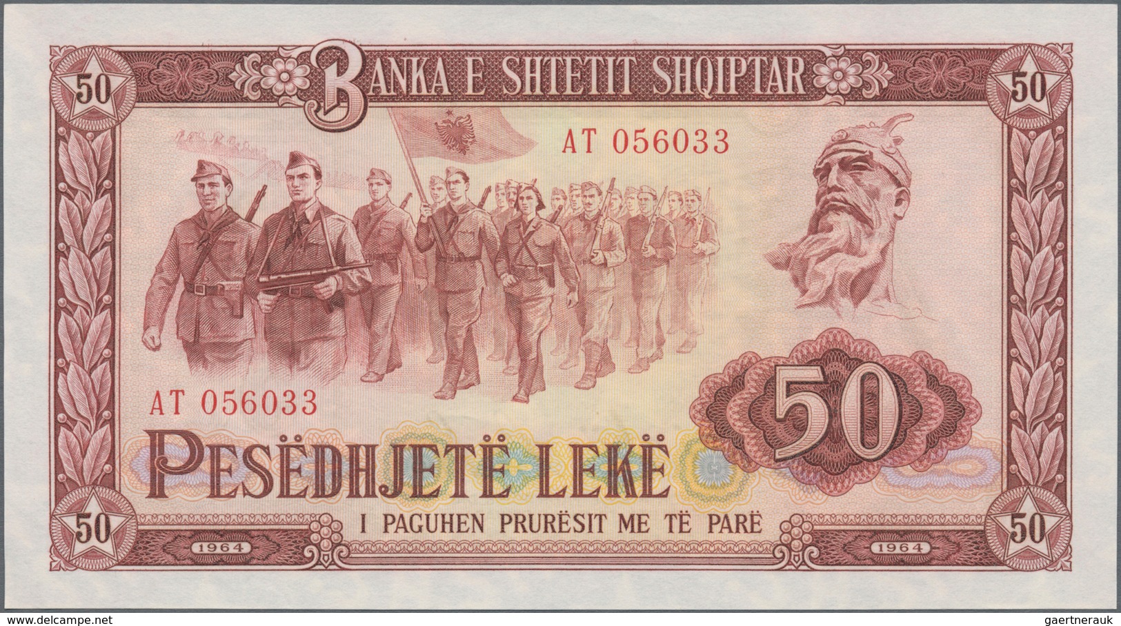 Albania / Albanien: Set with 15 banknotes of the 1964 and 1976 issue with 1, 3, 5, 10, 25, 50 and 10