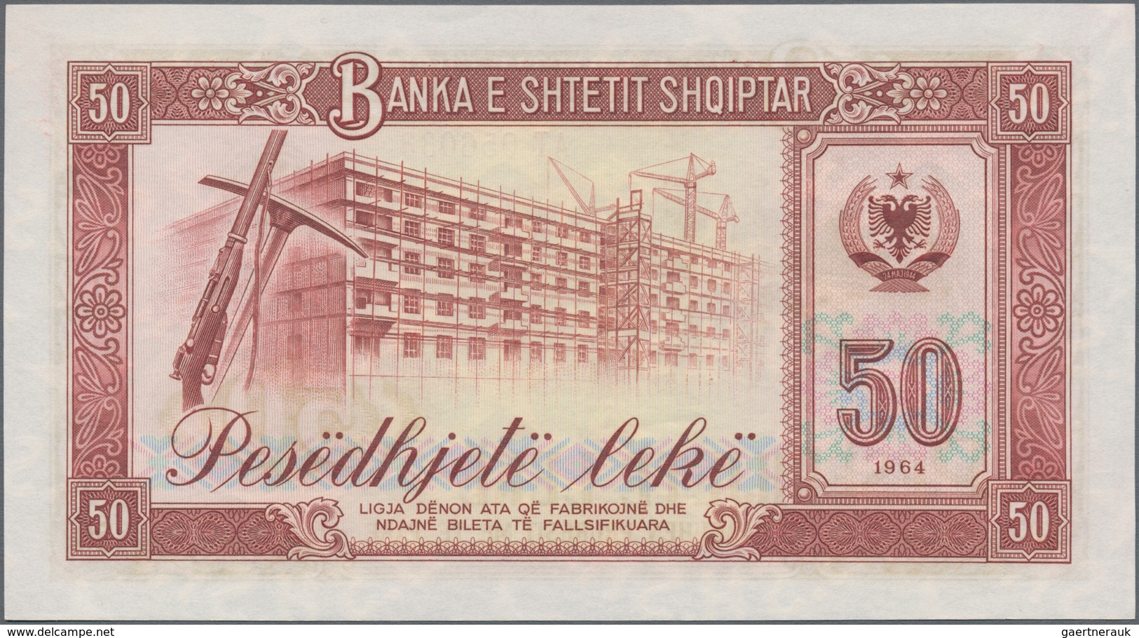 Albania / Albanien: Set with 15 banknotes of the 1964 and 1976 issue with 1, 3, 5, 10, 25, 50 and 10