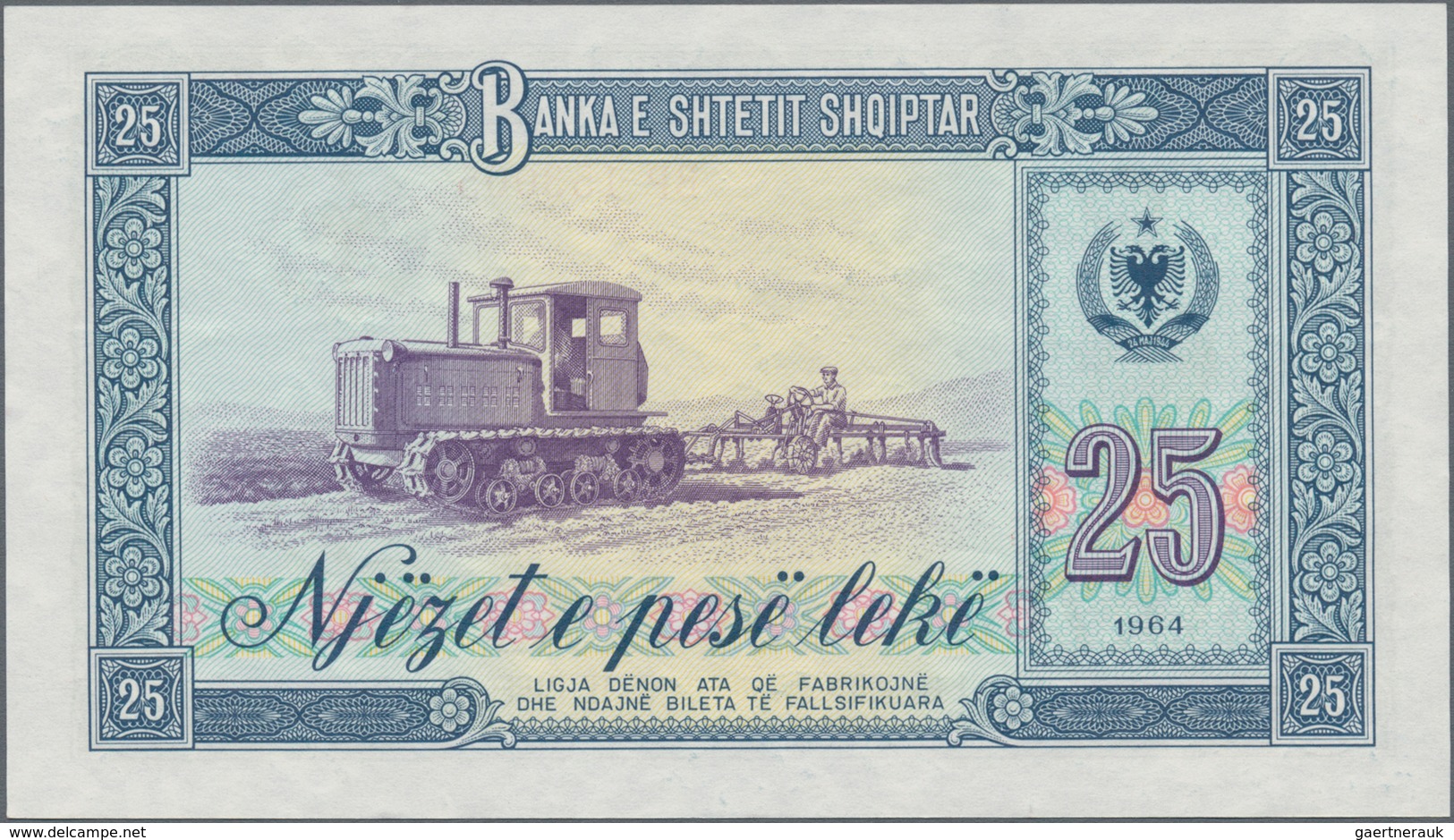 Albania / Albanien: Set with 15 banknotes of the 1964 and 1976 issue with 1, 3, 5, 10, 25, 50 and 10