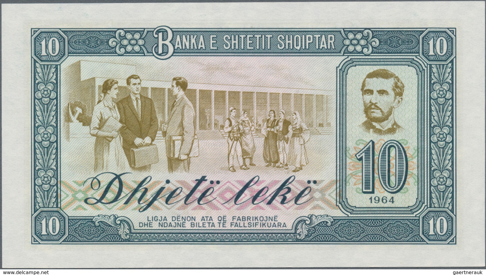 Albania / Albanien: Set with 15 banknotes of the 1964 and 1976 issue with 1, 3, 5, 10, 25, 50 and 10