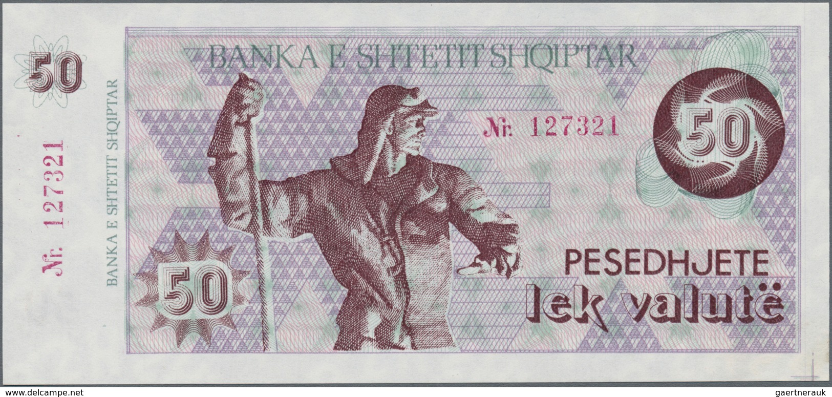 Albania / Albanien: Lot With 6 Banknotes Comprising 100, 500 Leke 1991, 500 Leke 1996 And 1, 10 And - Albanie