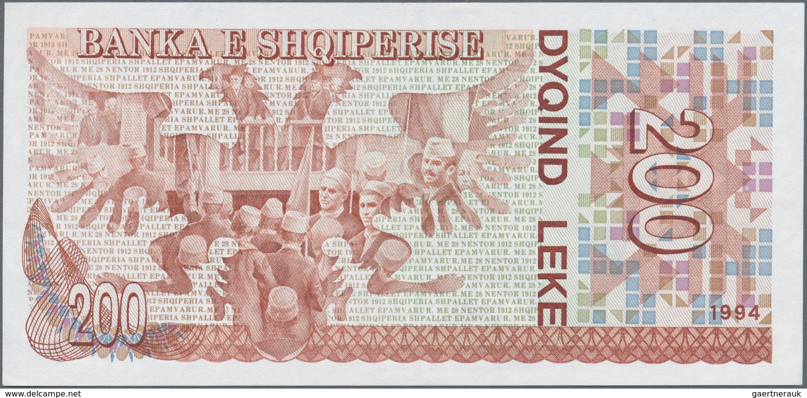 Albania / Albanien: 1993-1996 issue with 2x 100, 200, 500 and 1000 Leke, P.55b,c, 56, 57, 58, all in