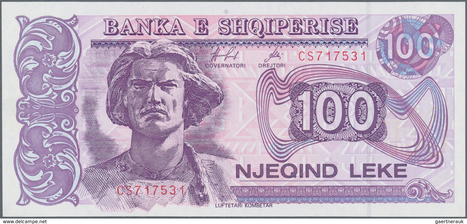 Albania / Albanien: 1993-1996 issue with 2x 100, 200, 500 and 1000 Leke, P.55b,c, 56, 57, 58, all in