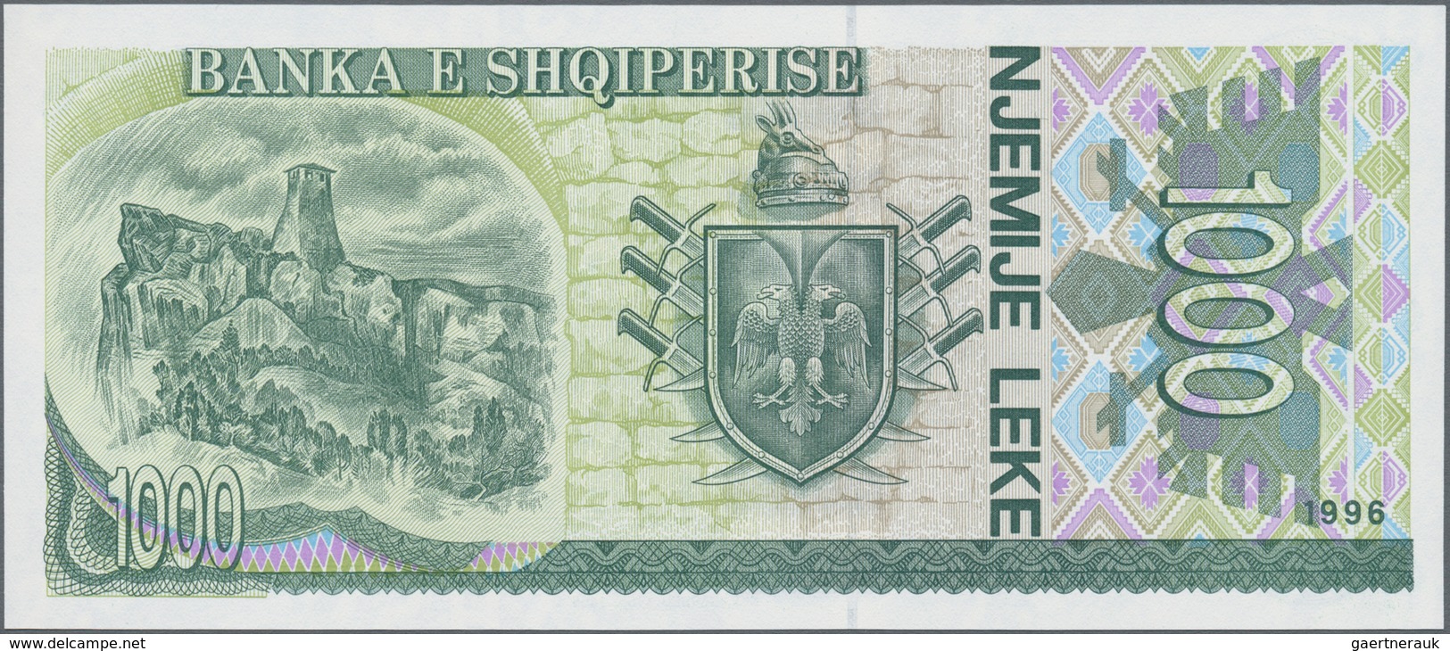 Albania / Albanien: 200, 500 And 1000 Leke 1996 And 1000 Leke 1995, P.59, 60, 61a,c In UNC (except P - Albania