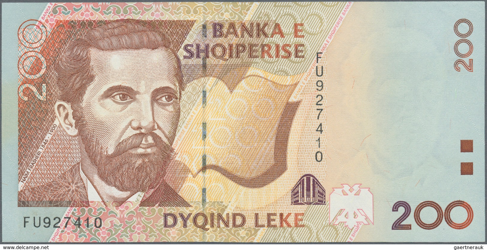Albania / Albanien: Set with 5 banknotes 1996 issue with 100, 200, 500, 1000 and 5000 Leke, P.62-66,