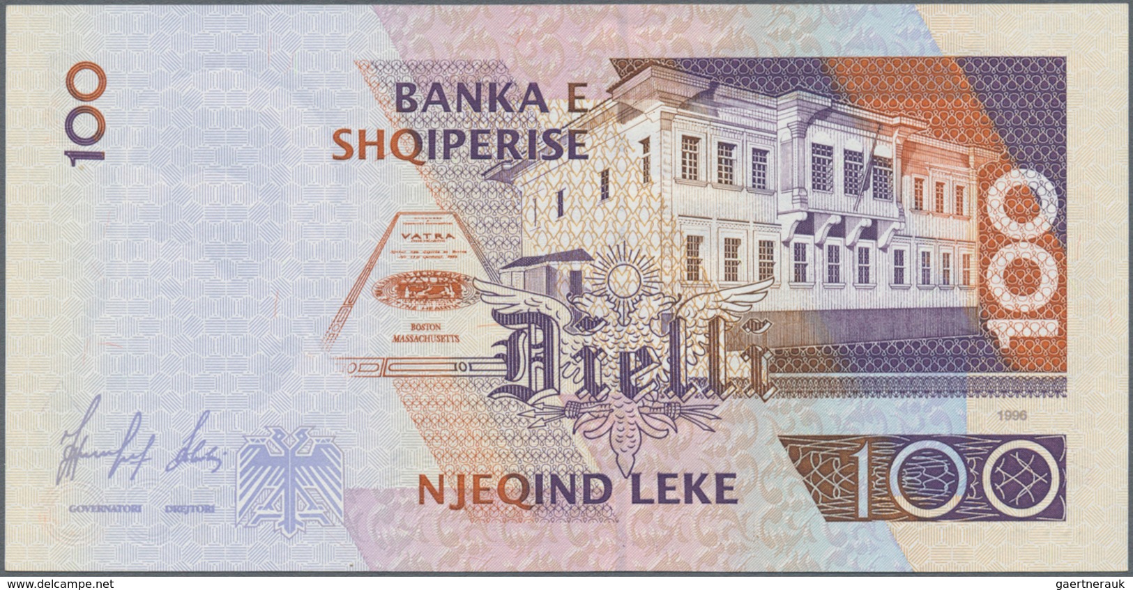 Albania / Albanien: Set with 5 banknotes 1996 issue with 100, 200, 500, 1000 and 5000 Leke, P.62-66,