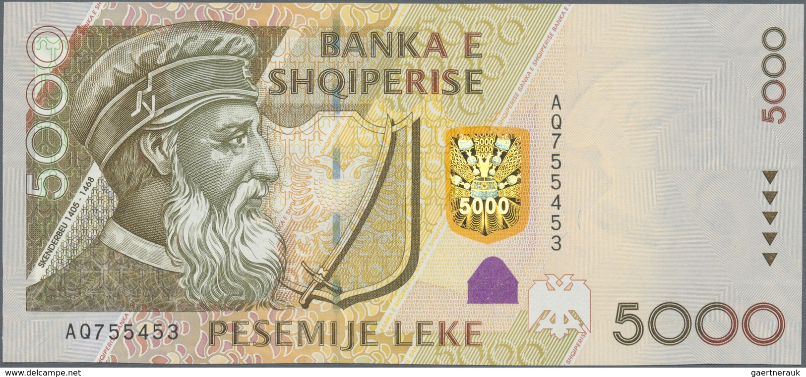 Albania / Albanien: Set With 5 Banknotes Of The 2007 Issue With 200, 500, 1000, 2000 And 5000 Leke, - Albanië