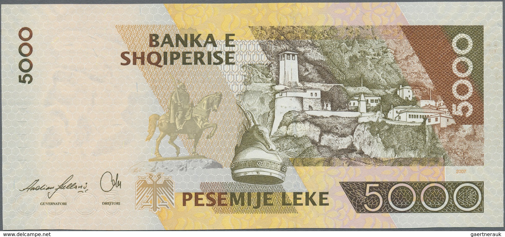 Albania / Albanien: Set With 5 Banknotes Of The 2007 Issue With 200, 500, 1000, 2000 And 5000 Leke, - Albanien