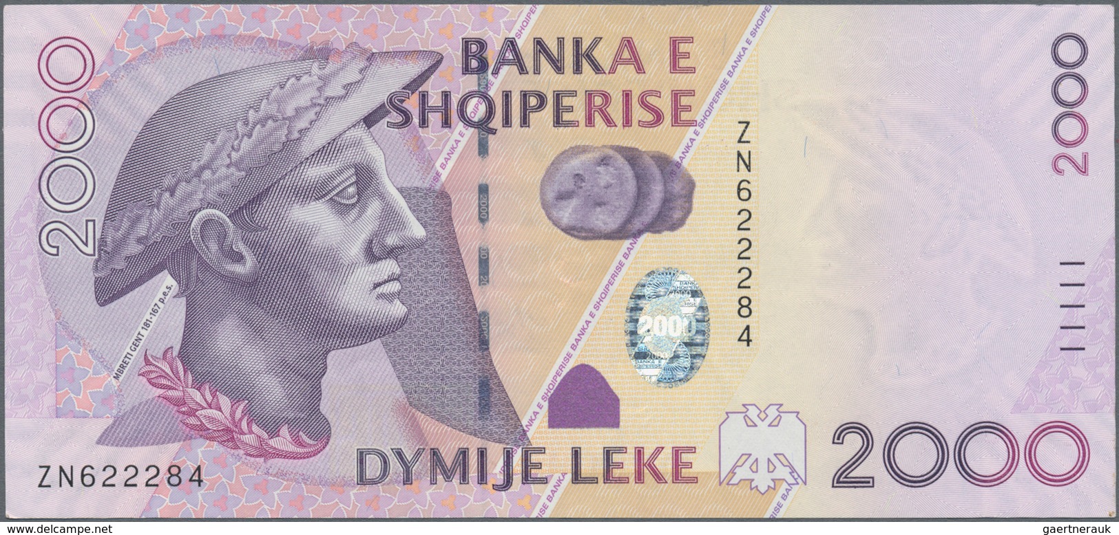 Albania / Albanien: Set With 5 Banknotes Of The 2007 Issue With 200, 500, 1000, 2000 And 5000 Leke, - Albanië