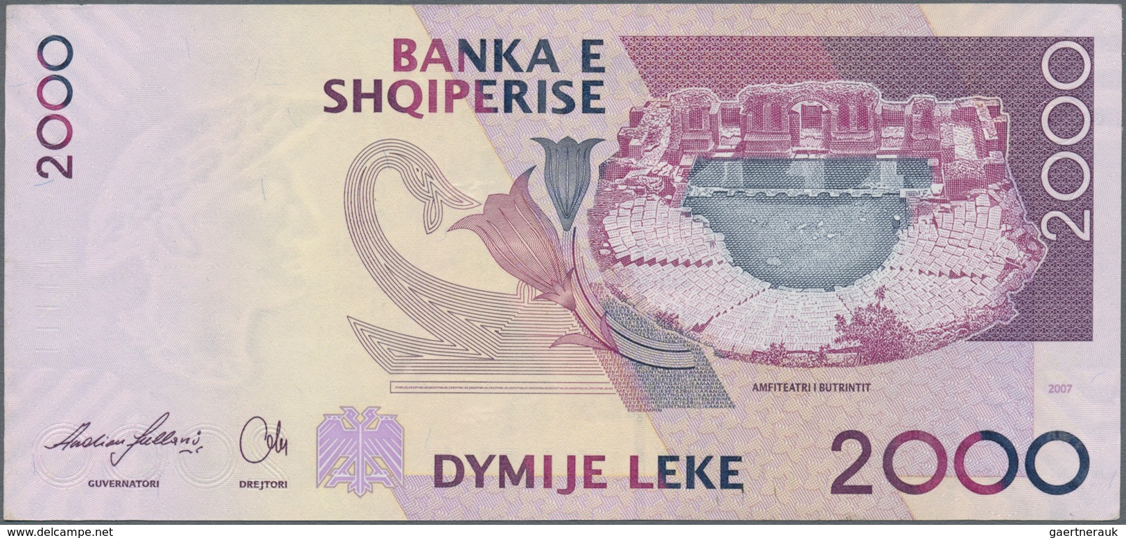 Albania / Albanien: Set With 5 Banknotes Of The 2007 Issue With 200, 500, 1000, 2000 And 5000 Leke, - Albanie