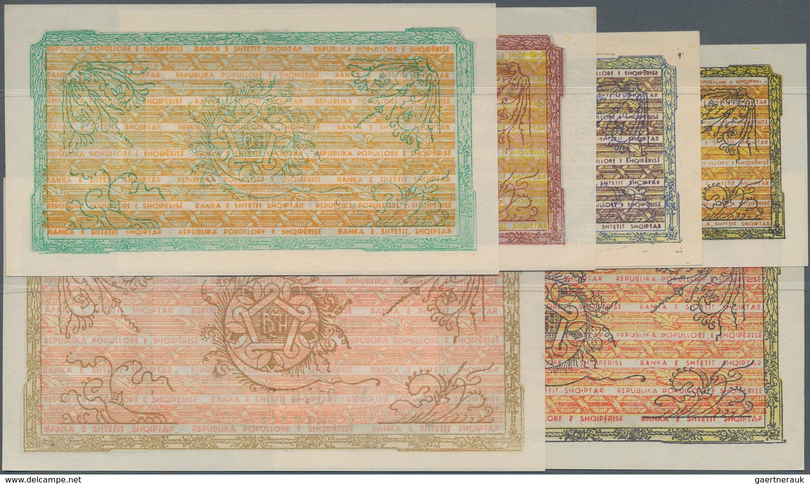 Albania / Albanien: Set With 6 Banknotes 1953 Issue Of The Foreign Exchange Certificates With 1, 5, - Albania