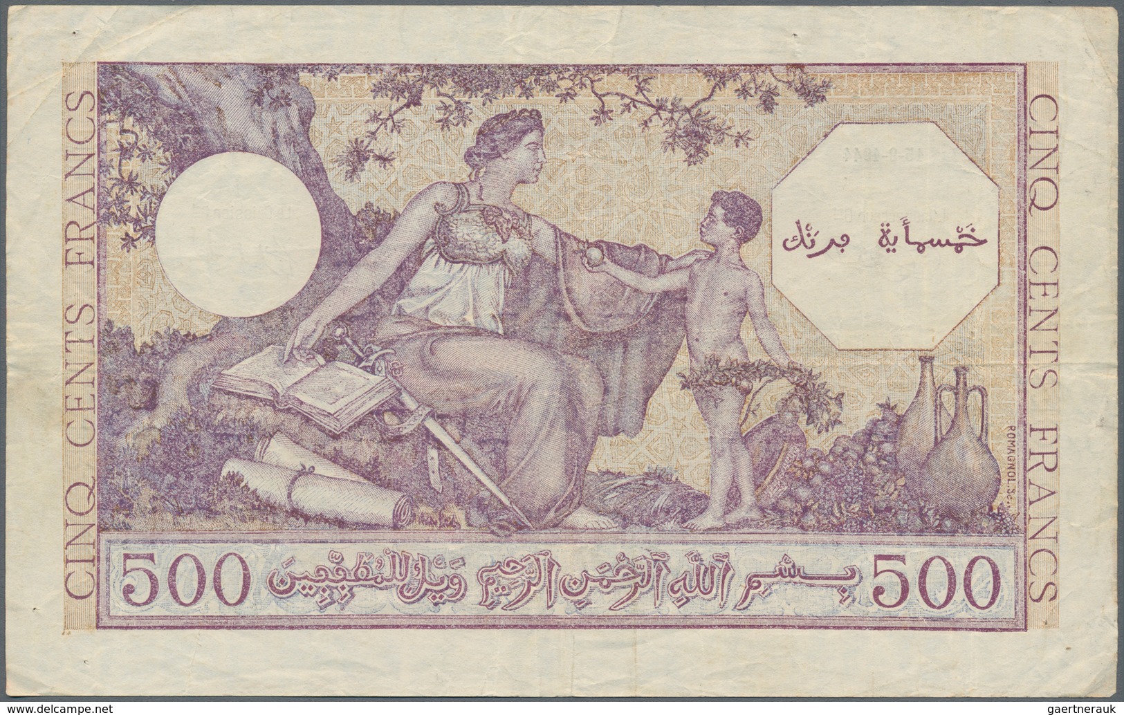 Algeria / Algerien: Banque De L'Algérie 1000 Francs 1942 P.86 (F) And 500 Francs 1944 P.95 (F/F+ Wit - Algerien