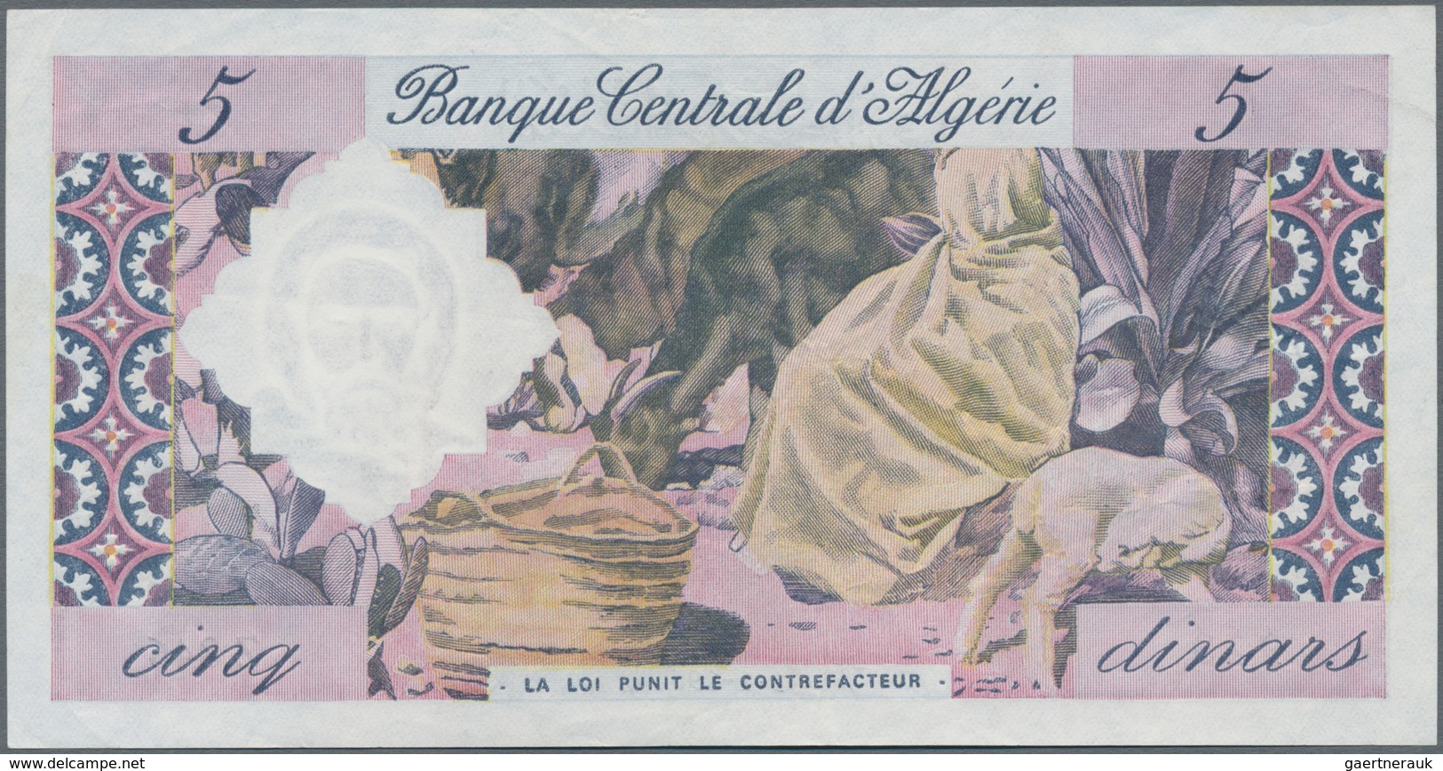 Algeria / Algerien: Banque Centrale D'Algérie 5 Dinars 1964, P.122, Without Pinholes, Just Some Fold - Algeria