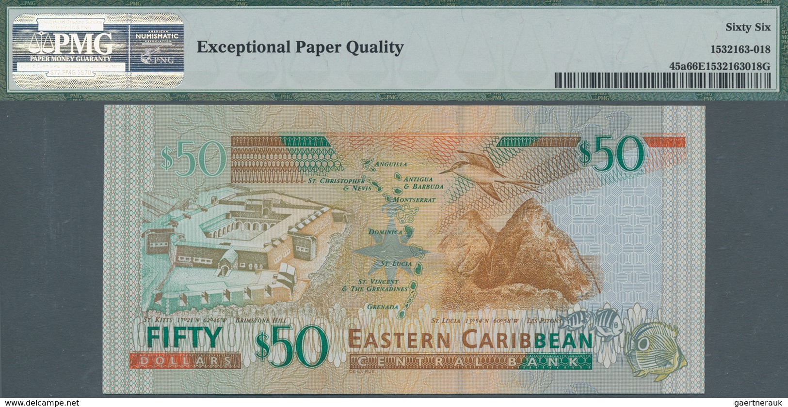 Antigua: Nice Set With 4 Banknotes 50 Dollars ND(2003), P.45a, All In UNC And Three Of Them Consecut - Autres & Non Classés