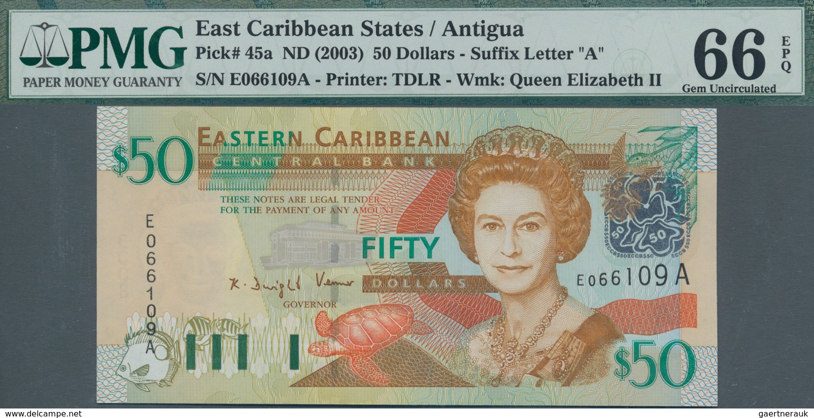 Antigua: Nice Set With 4 Banknotes 50 Dollars ND(2003), P.45a, All In UNC And Three Of Them Consecut - Otros & Sin Clasificación