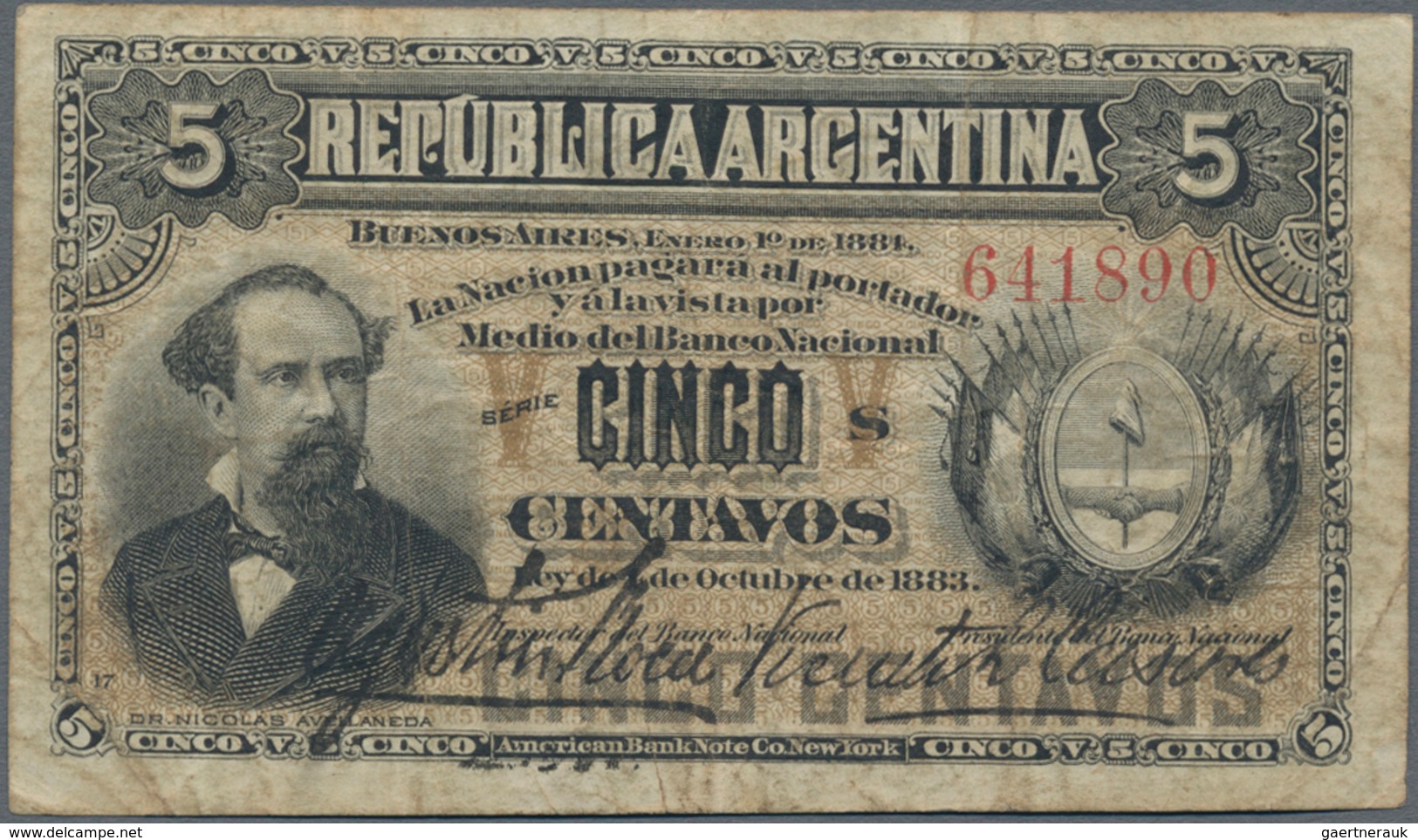 Argentina / Argentinien: Pair Of 5 Centavos Republica Argentina L.1883 (1884), Printer ABNC With Sig - Argentina