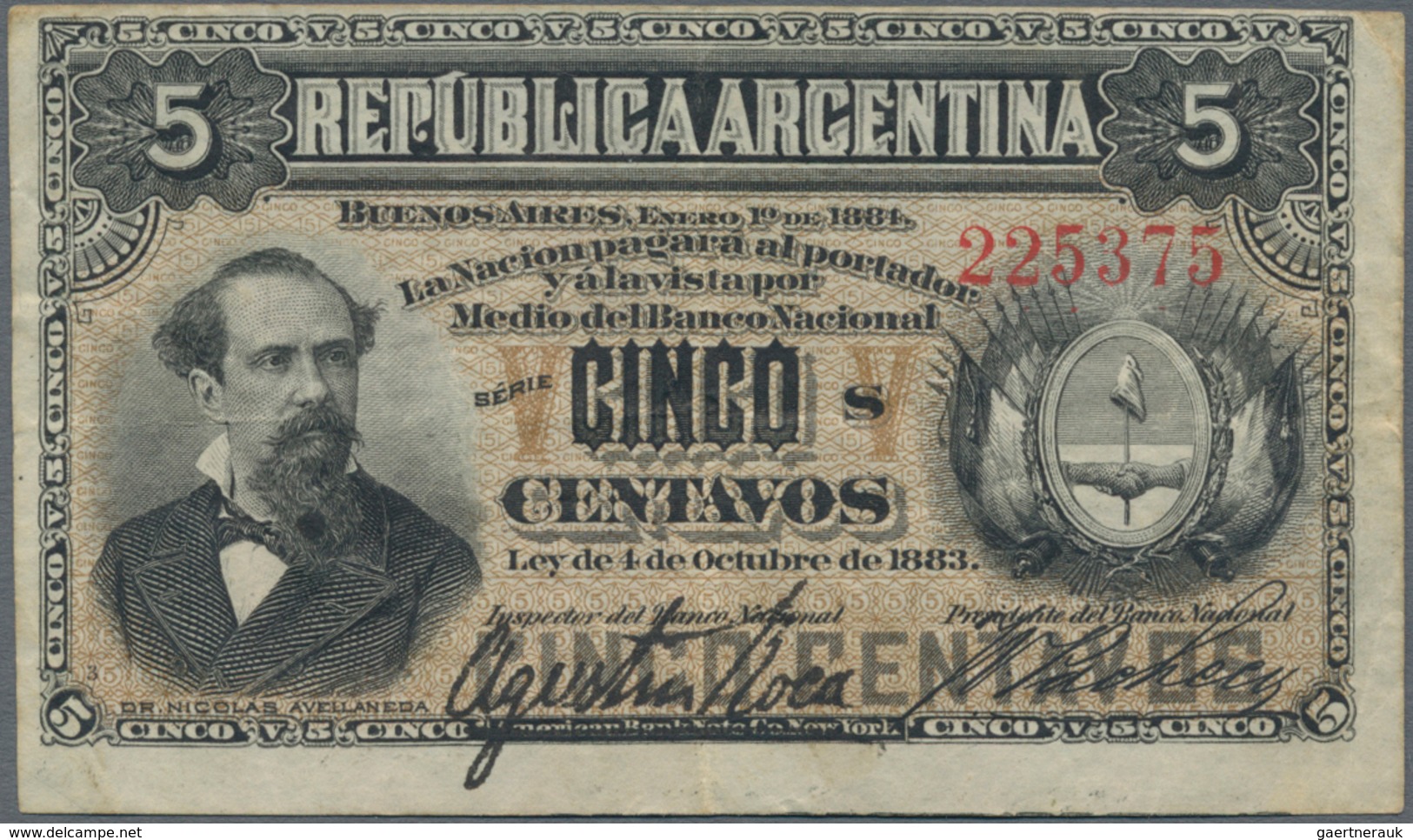 Argentina / Argentinien: Pair Of 5 Centavos Republica Argentina L.1883 (1884), Printer ABNC With Sig - Argentine