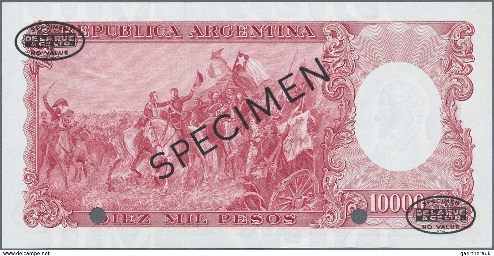 Argentina / Argentinien: Banco Central De La República Argentina 10.000 Pesos ND(1961-69) SPECIMEN, - Argentine