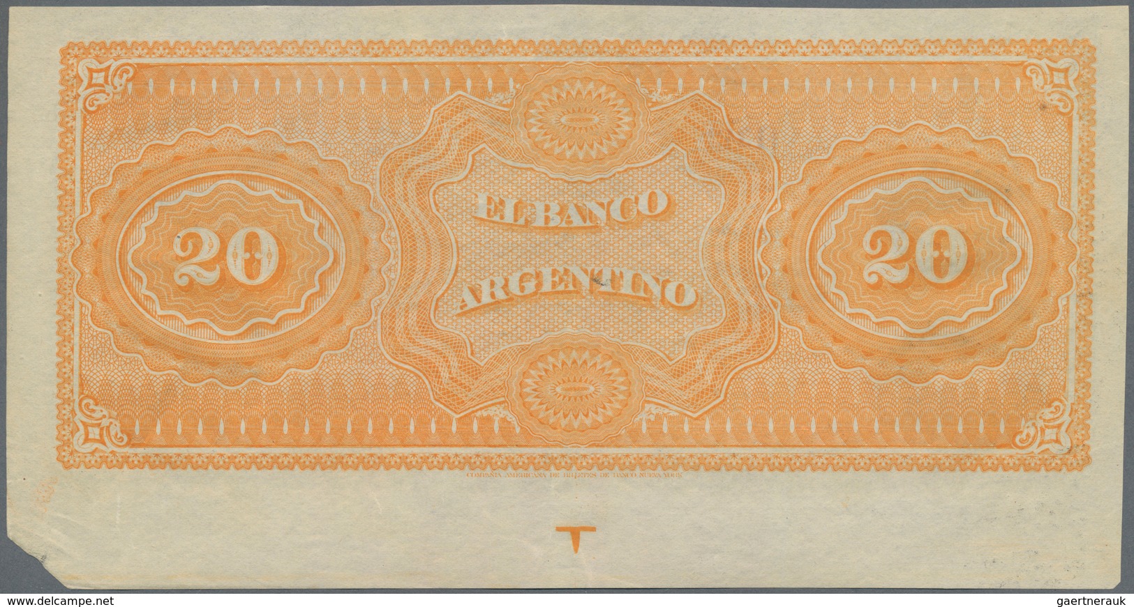 Argentina / Argentinien: El Banco Argentino, Cordoba Issue, 20 Pesos 1873 Unissued Remainder, P.S148 - Argentinien