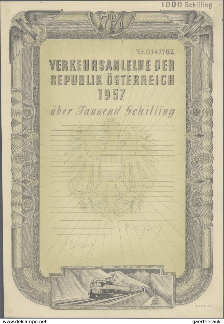 Austria / Österreich: set of 5 different design trials for bonds or obligations of the "Wiener Staat