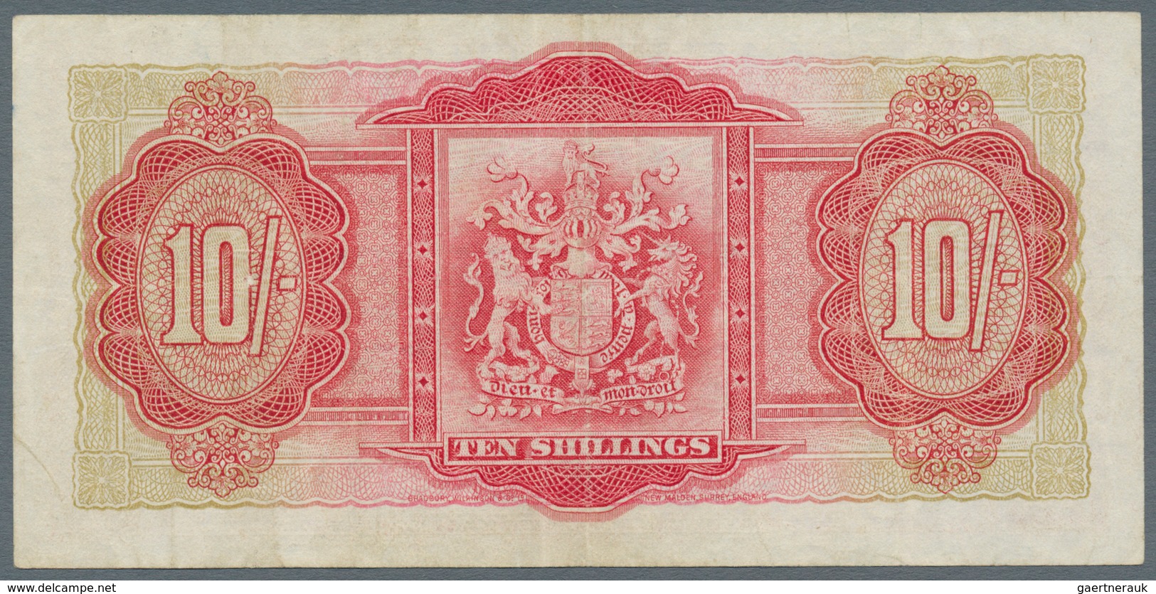 Bermuda: 10 Shillings 1937, Series "S/3", P.10b, Very Nice Note With Lightly Toned Paper, Tiny Spot - Bermudas