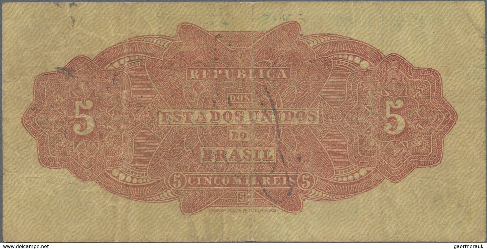 Brazil / Brasilien: Nice Group With 3 Banknotes Comprising República Dos Estados Unidos Do Brasil 5 - Brasilien