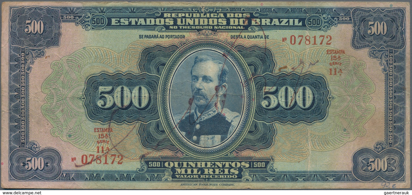 Brazil / Brasilien: República Dos Estados Unidos Do Brasil 500 Mil Reis ND(1931), P.92, Great Note W - Brazil