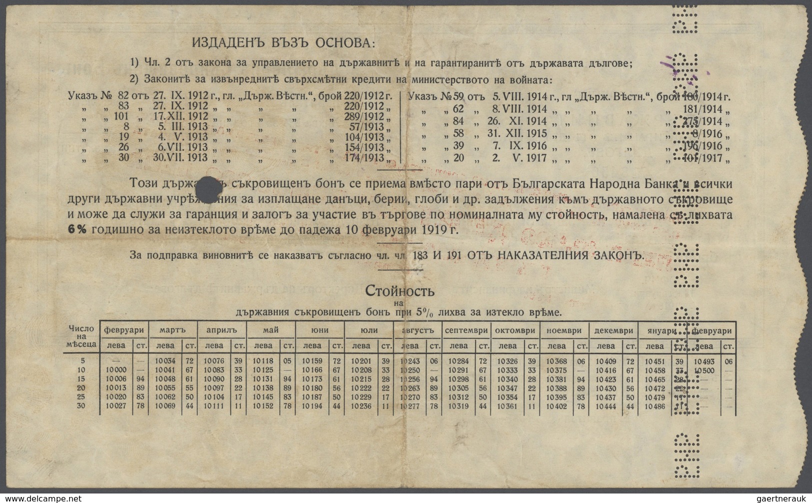 Bulgaria / Bulgarien: 10.000 Leva 1922 P. 33E, Used With Stronger Center Fold, Handling In Paper, On - Bulgaria