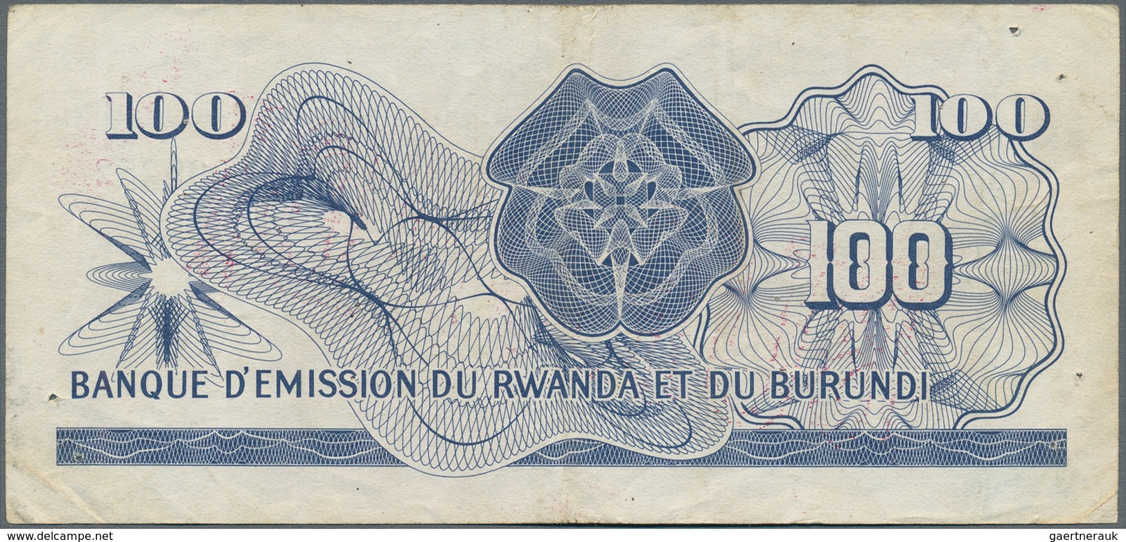 Burundi: Banque D'Émission Du Rwanda Et Du Burundi (Banque Du Royaume Du Burundi) 100 Francs July 31 - Burundi