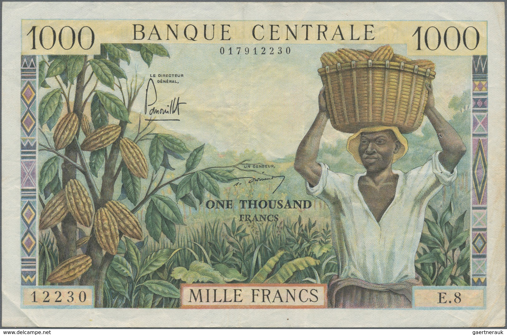 Cameroon / Kamerun: Banque Central - République Fédérale Du Cameroun 1000 Francs ND(1962), P.12a, Ve - Camerún