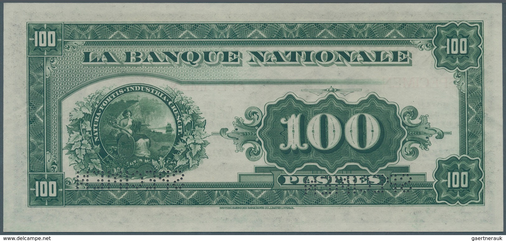 Canada: La Banque Nationale 100 Dollars 1922 SPECIMEN, P.S875s In Perfect Condition, Slightly Wavy P - Canada