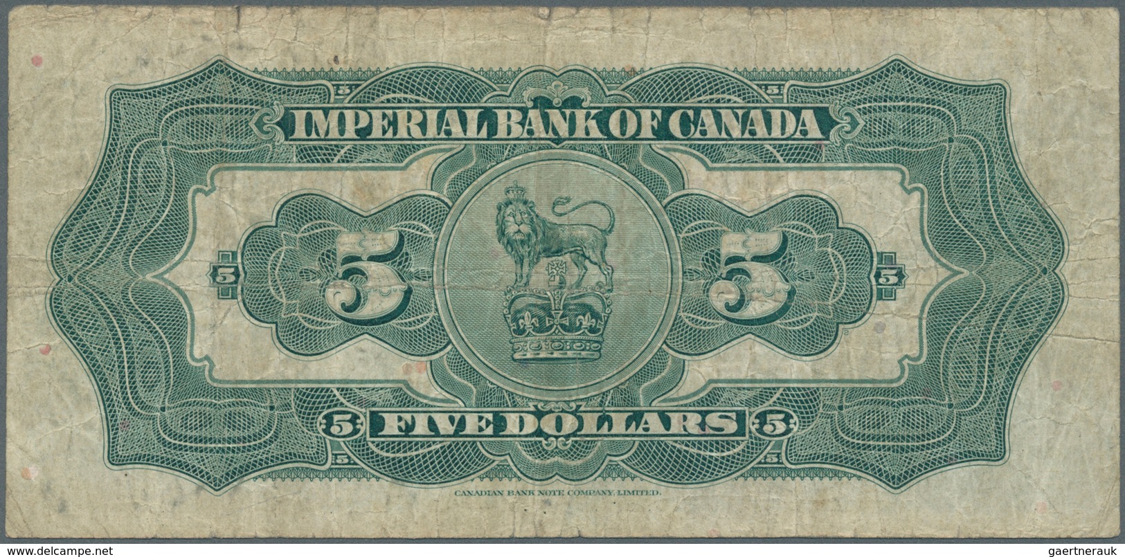 Canada: The Imperial Bank Of Canada 5 Dollars 1934, P.S1145Ea, Rare And Seldom Offered Banknote In S - Kanada