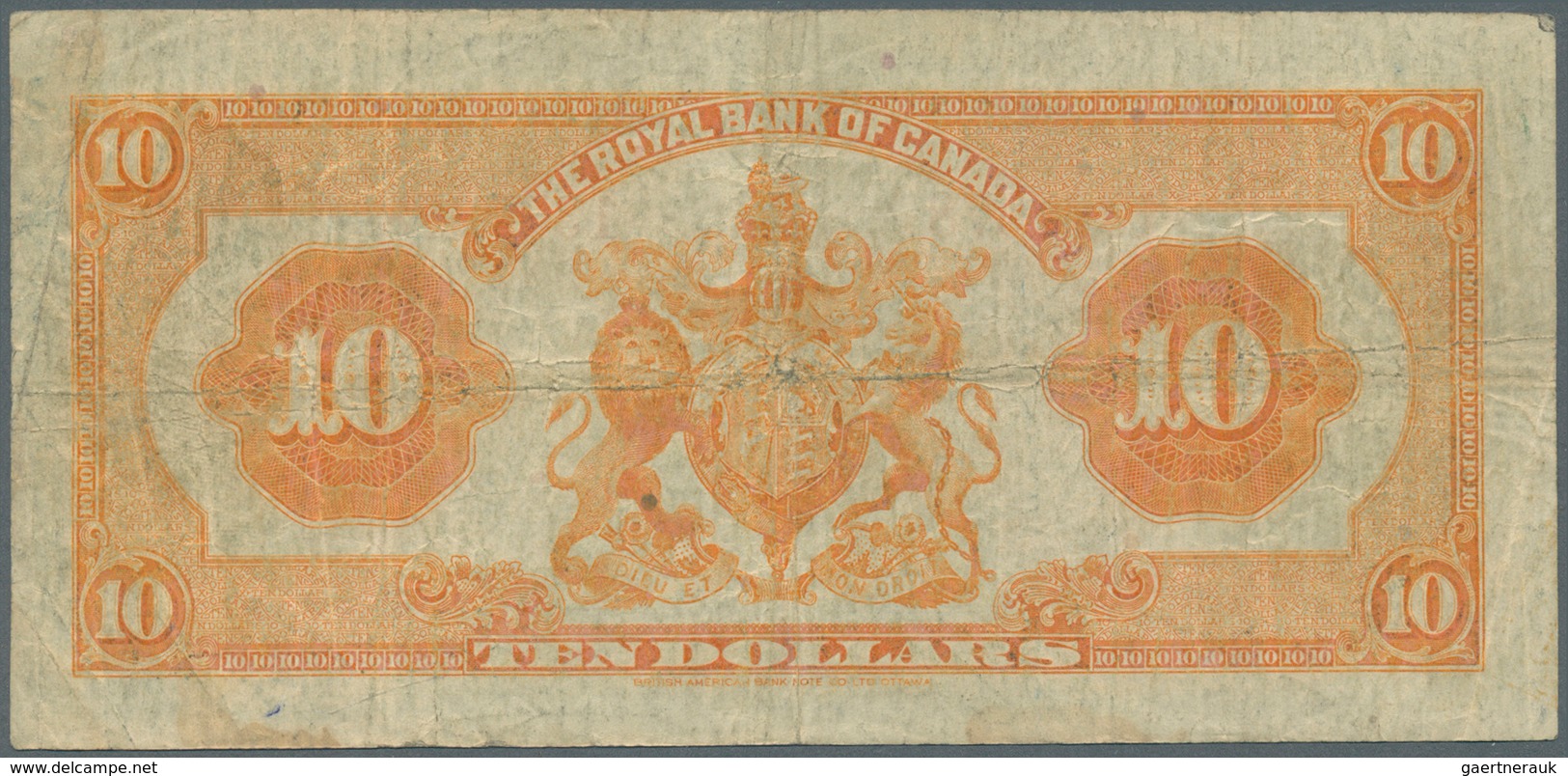 Canada: The Royal Bank Of Canada 10 Dollars 1935, P.S1392, Still Strong Paper With Several Folds And - Kanada