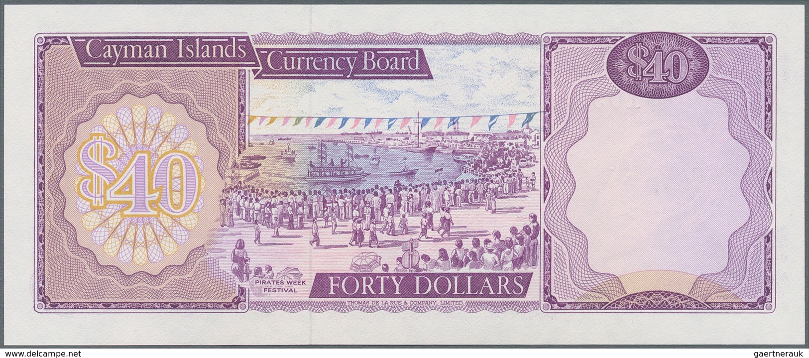 Cayman Islands: 40 Dollars L.1974, P.9, One Of The Key-notes Of The Cayman Islands In Perfect UNC Co - Kaimaninseln