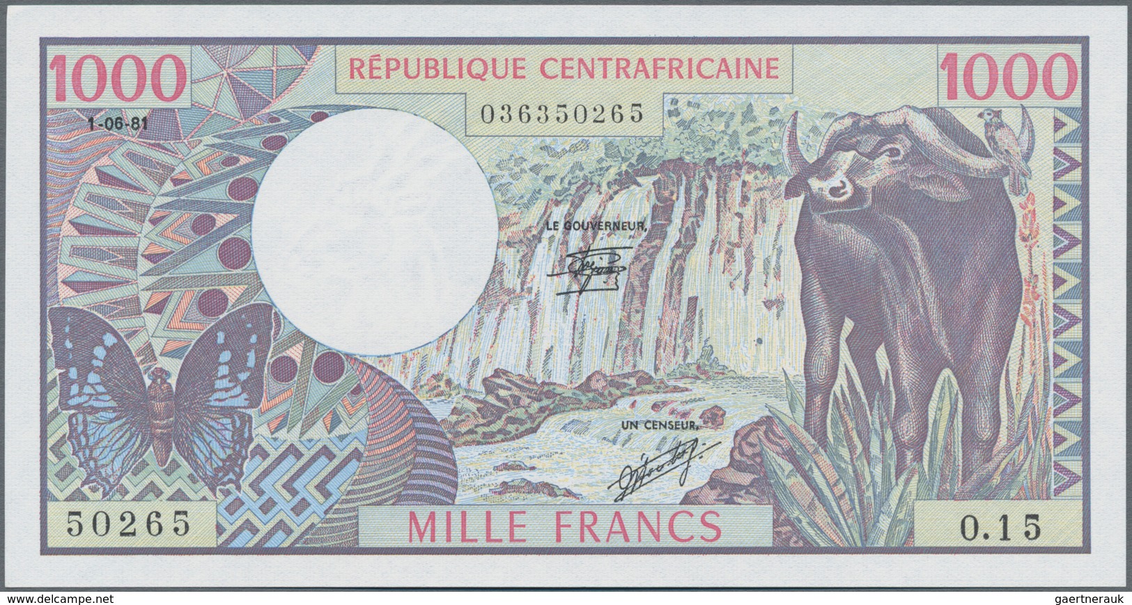 Central African Republic / Zentralafrikanische Republik: 500 Francs 1980 P.9 In UNC And 1000 Francs - Zentralafrik. Rep.