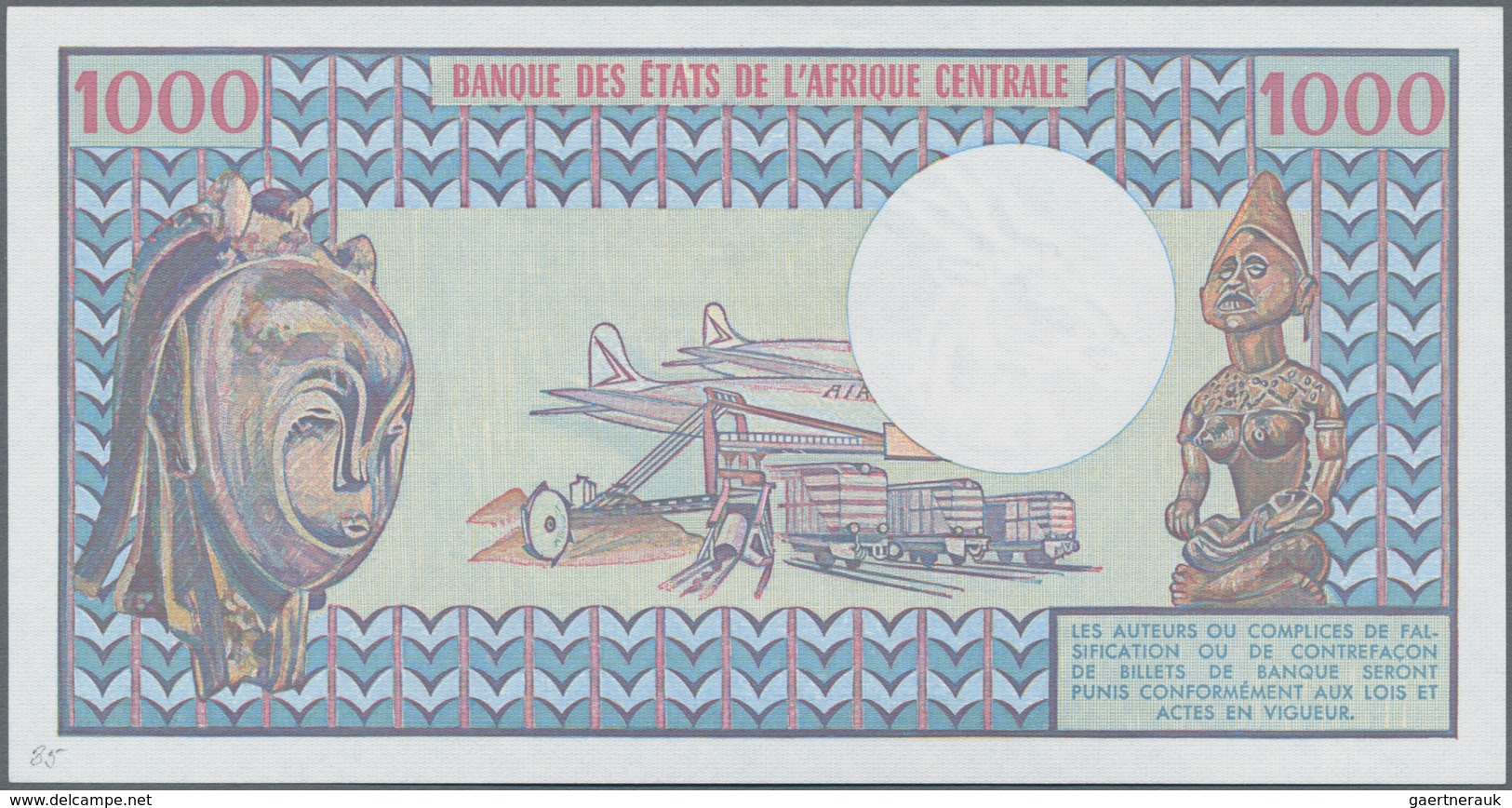 Central African Republic / Zentralafrikanische Republik: 500 Francs 1980 P.9 In UNC And 1000 Francs - Zentralafrik. Rep.